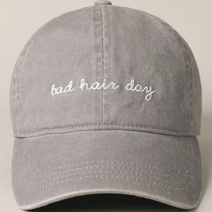 Bad Hair Day Lettering Embroidery Baseball Cap