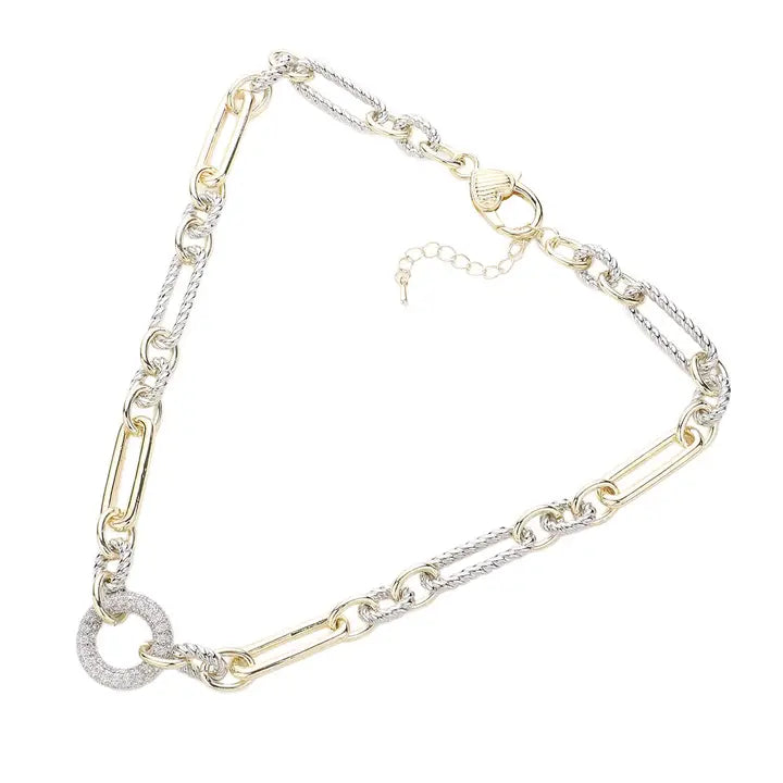 Two-Tone CZ Ring Necklace - Click to see Options