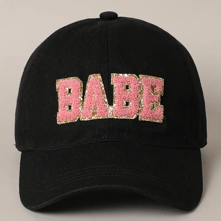 Babe Chenille Letter Patch Cotton Baseball Cap- Click to see options