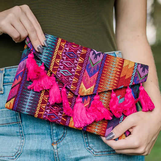 Lucia's Imports Geo Tassle Clutch- click to see options