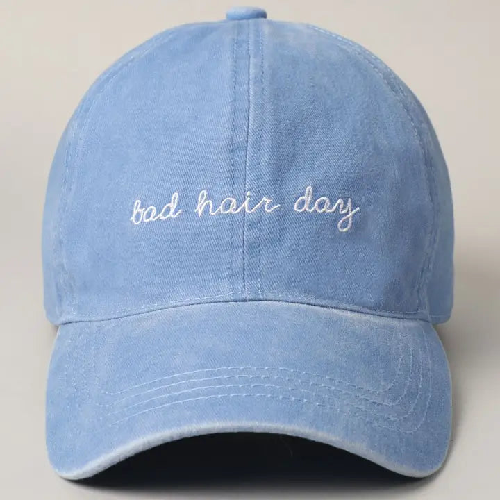 Bad Hair Day Lettering Embroidery Baseball Cap