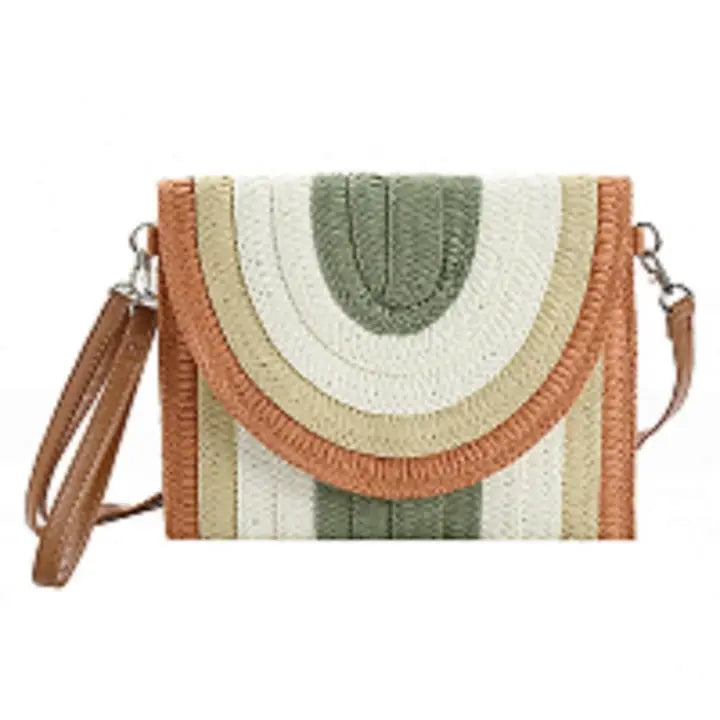 Ayla Multi Colored Striped Straw Crossbody/Clutch- click to see options