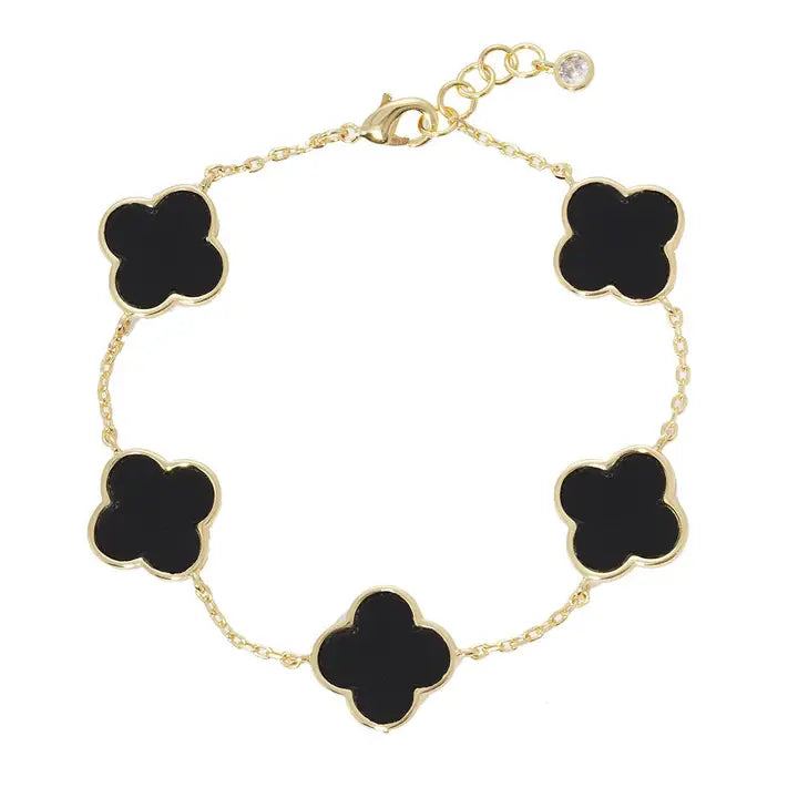 5 Station Enamel Clover Bracelet - Click to see Options