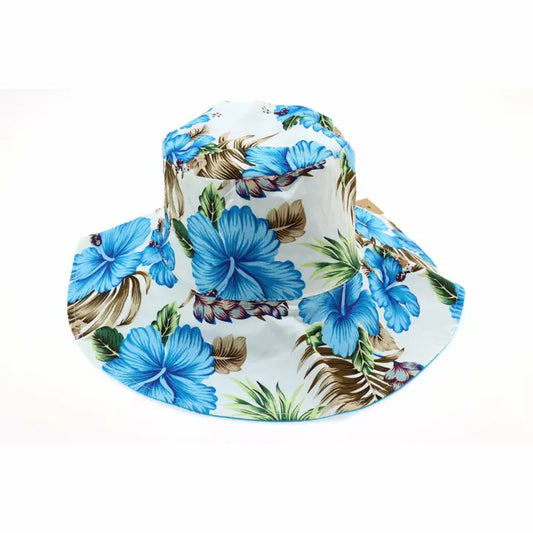 C.C. Floral Reversible Ponytail Bucket Hat ST2245- Turquoise