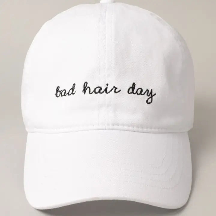 Bad Hair Day Lettering Embroidery Baseball Cap