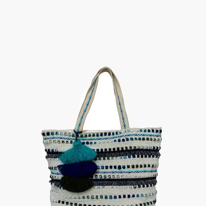 Gianni Printed Cotton Tote w/ Triple Tassels- click to see options