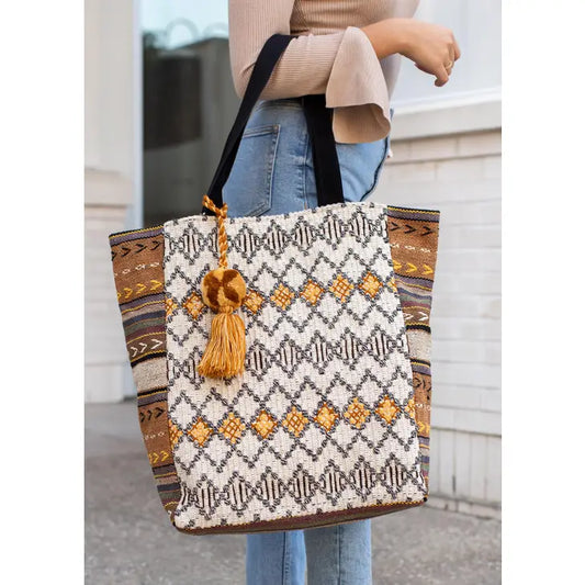 Panache Apparel Co. - Multicolored Boho Patterned Tote