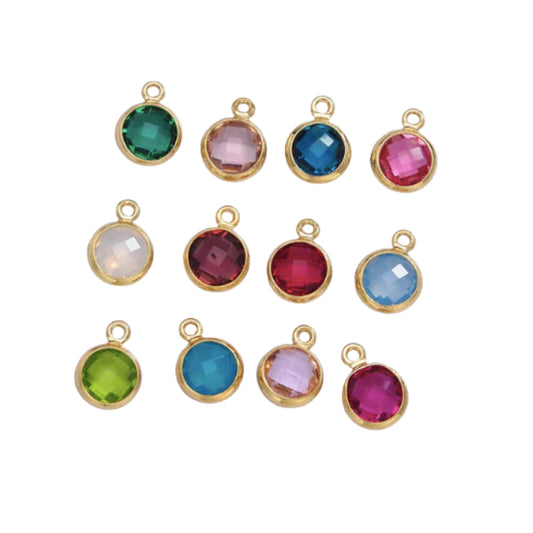 Round Birthstone Charms