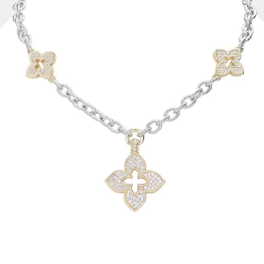 2 Tone Clover Necklace - Click to see options