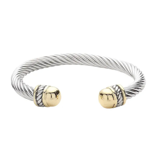 Two-Tone Twist Cuff Bracelet - Click to see Options