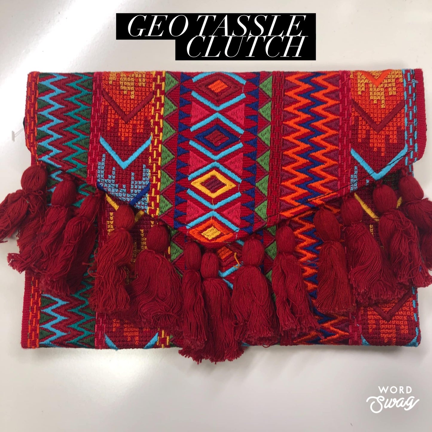 Lucia's Imports Geo Tassle Clutch- click to see options